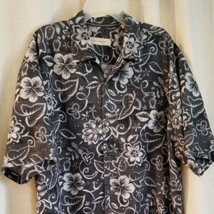 Tommy Bahama Silk Hawaiian Floral Button Up 1XB